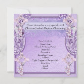 Doop Roze Lila Kruis Meisje Fotodoop Kaart (Achterkant)