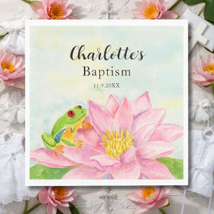 Doop Roze Waterlelie & Boomkikker Servet