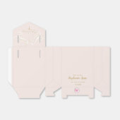 Doop Scrolls in Roze en Goud Bedankdoosjes (Uitgevouwen)