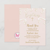 Doop Scrolls in Roze en Goud Kaart (Voorkant / Achterkant)