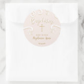 Doop Scrolls in Roze en Goud Ronde Sticker (Tas)