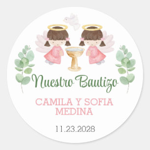 Doop Stickers Twee meisjes Bautizo Spaans Español