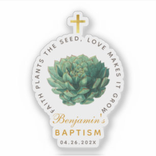Doop Succulent Botanisch Geloof Planten Het Zaad Sticker