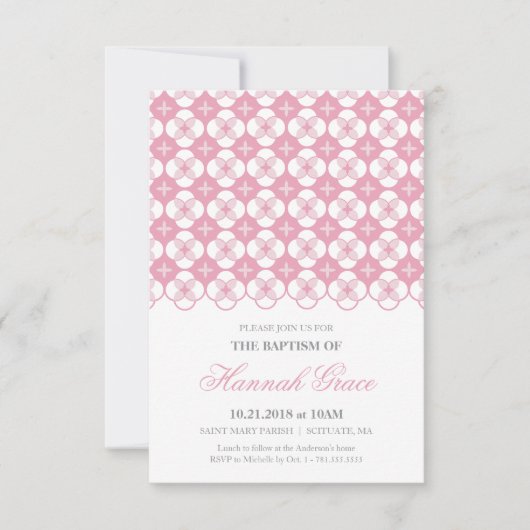 Doop Uitnodiging - Baby Meisje Custom Uitnodiging (Voorkant)