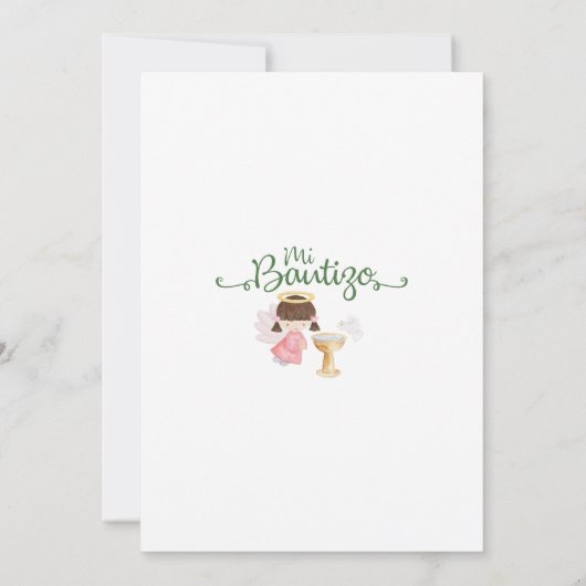 Doop uitnodiging Spaans meisje groen (Achterkant)