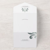 Doop uitnodigingen en RSVP kaart Sage Green Crest (Buitenkant)