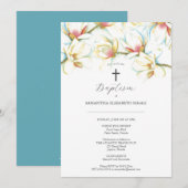 Doop Uitnodigingen Waterverf Bloemen peetouders (Voorkant / Achterkant)