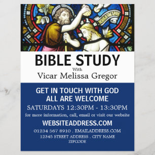 Doop van Jezus, Christelijke Bijbelklas Advertenti Flyer