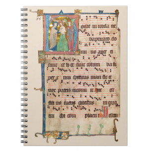 Doop van Jezus Christus Middeleeuws Chant Manuscri Notitieboek