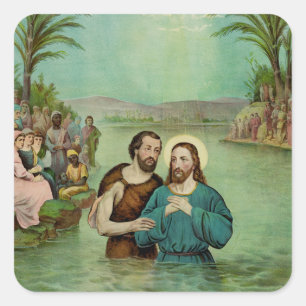 Doop van Jezus Christus Vierkante Sticker