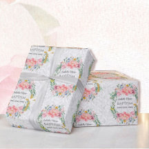 Doop Voeg naam & datum Cross Dove Flowers