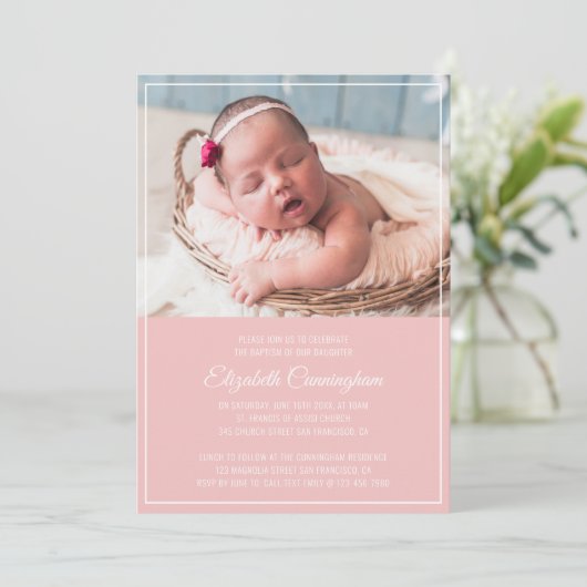 Doop voor haar | Modern eenvoudig Lijst Kaart (Staand voorkant)