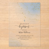 Doop waterverf faux glitter acryl uitnodigingen (Voorkant)