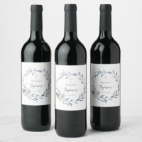Doop waterverf krans wijnlabel