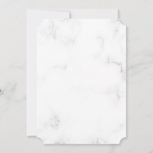 Doop White Marble Gold Cross Script Boy Kaart (Achterkant)