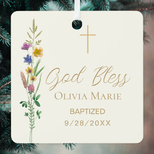 Doop Wildflower Aangepaste Foto Keramiek Metalen Ornament