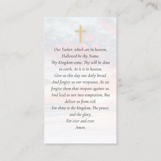 Doop Zonsopgang Foto Aandenken Gebedskaart Contactkaartje (Achterkant)