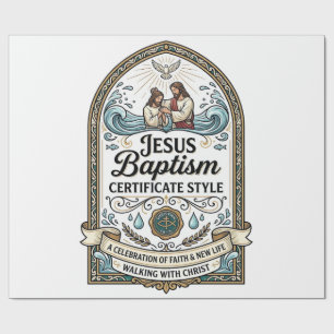 Doopcertificaat Stijl Jezus Doop Cert Cadeaupapier