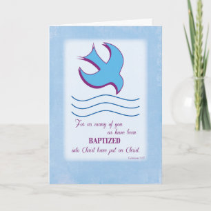 Doopduif voor volwassenen op blauw kaart