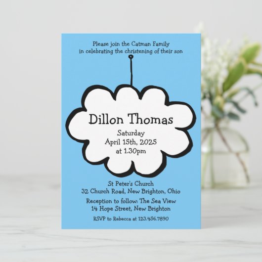 Doopfeest uitnodiging (Staand voorkant)