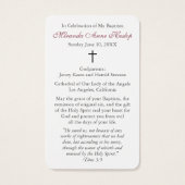 doopgebed |  roze visitekaartje (Achterkant)