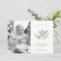 Doopkaart met Foto en Tak voor Unisex - Dankjewel