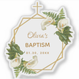 Doopmeisje Bloem Goud Calla's Geometrisch Sticker