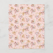 Dooppampas florals roos begrotingsuitnodiging flyer (Achterkant)