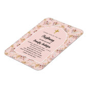 Dooppampas florals roos gouden uitnodiging magneet (Linkerzijde)