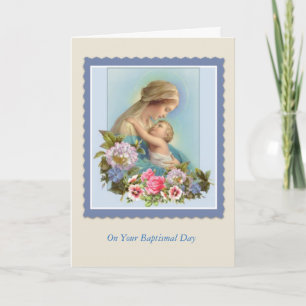 DOOPPLECHTIGING Maagd Maria Baby Rozen Zegen Kaart