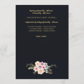 Doopprogramma - Bloemenkruis Navyblauw Goud Programma (Achterkant)