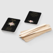 Doopprogramma Fan - Bloemkruis Zwart Goud Handwaaier (Niet-gemonteerd)