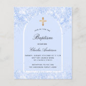 Doopsel blauw confetti boogjongen uitnodiging (Voorkant)
