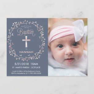 Doopsel, doop Fotouitnodiging - Baby Girl Kaart
