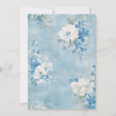 Doopsel doopsel Blauw Wit Bloem Kaart (Achterkant)