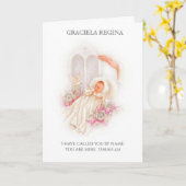 Doopsel doopsel Schriftuurlijke Baby Girl Rozen Kaart (Gele Bloem)