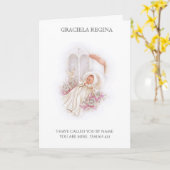 Doopsel doopsel Schriftuurlijke Baby Girl Rozen Kaart (Gele Bloem)