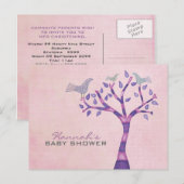 Doopsel doopvogeltrio in boomfeestuitnodiging aankondigingskaart (Voorkant / Achterkant)