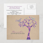 Doopsel doopvogeltrio in boomfeestuitnodiging aankondigingskaart (Voorkant / Achterkant)