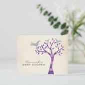 Doopsel doopvogeltrio in boomfeestuitnodiging aankondigingskaart (Staand voorkant)