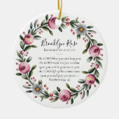 Doopsel Gebed Floral Keepsake Keramisch Ornament (Voorkant)