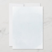 Doopsel grijs blauw waterverf loof kruis kaart (Achterkant)