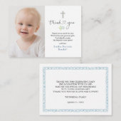 Doopsel Kruis Foto Dank u kaart (Voorkant / Achterkant)