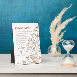 Doopsel Meisje Aquarel Vlinders Fotoplaat