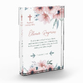 Doopsel Meisje  Roze Bloemen Fotoblokken (Links)