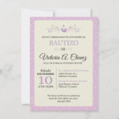 Doopsel Roze Uitnodiging - Spaans (Voorkant)