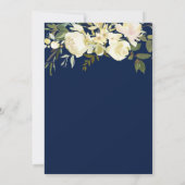 Doopsgezinde blauwe zilveren bloemenjongen doop kaart (Achterkant)