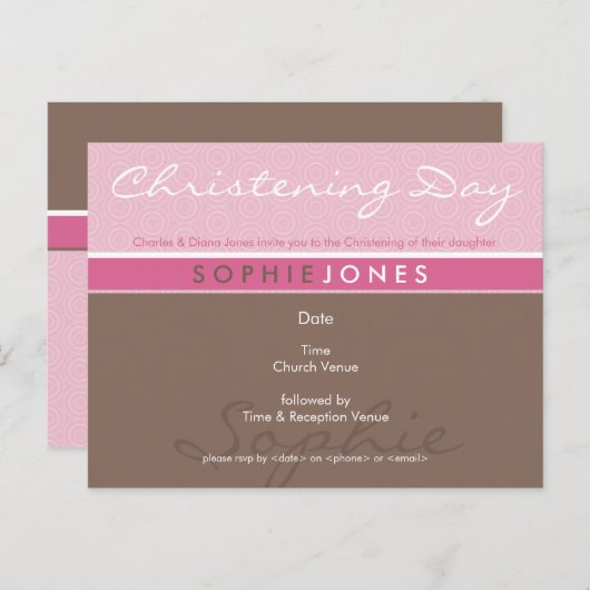 DOOPUITNODIGING:: eenvoudig groovy 1 Uitnodiging Briefkaart (Voorkant / Achterkant)