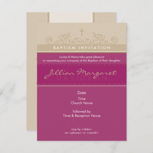 DOOPUITNODIGING:: elegant 4 Uitnodiging Briefkaart (Voorkant / Achterkant)