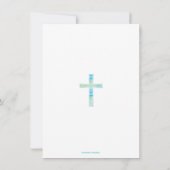 Doopuitnodiging met Waterverf Cross - Jongen Kaart (Achterkant)